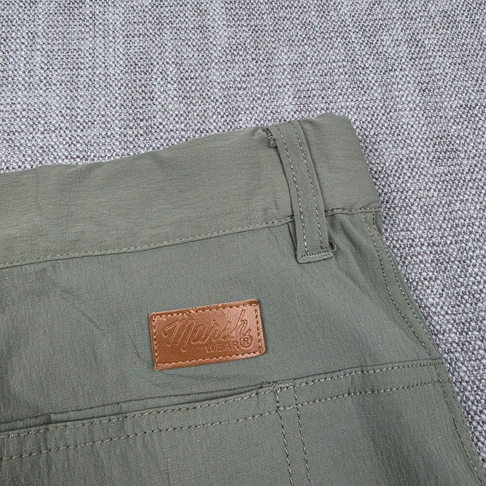 Marsh Wear Fishing Shorts Mens 38 Green Stretch Ripstop Chino Utility Outdoor - Picture 4 of 9